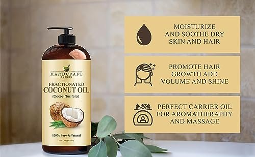 100% Pure Fractionated Coconut Oil - Skin & Hair Care