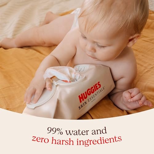 Huggies Skin Essentials Baby Wipes - 99% Water, Hypoallergenic