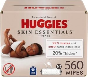 Huggies Skin Essentials Baby Wipes - 99% Water, Hypoallergenic