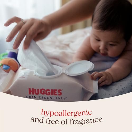 Huggies Skin Essentials Baby Wipes - 99% Water, Hypoallergenic