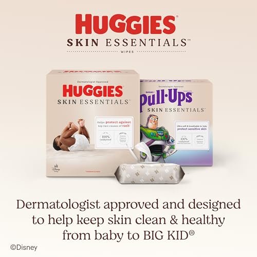 Huggies Skin Essentials Baby Wipes - 99% Water, Hypoallergenic